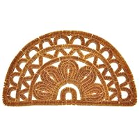 Silk Route Ceylon Coco Fiber Daisy Half Circle Scraper Doormat,30 inch by 18 inch