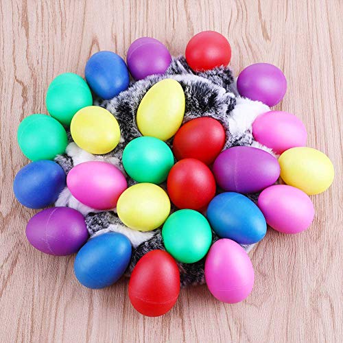 FFNIU 24Pcs Plastic Egg Shakers Maracas Toys Music Learning Eggs Percussion Musical Egg(6 Colors)