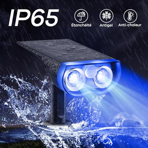 Linkind Smart SL5 Solar Outdoor Spotlight with Motion Sensor, 16 Million Colours, Group Control, Music Sync, Red Light Alarm, IP65 Garden Lamp, Christmas, Halloween, 4 PCS