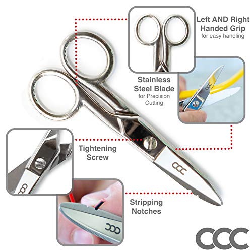 Multi Purpose Electrician Scissors With Leather Carrying Pouch Heavy