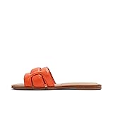 ALDO Women's Elenaa Flat Sandal, Bright Orange, 7