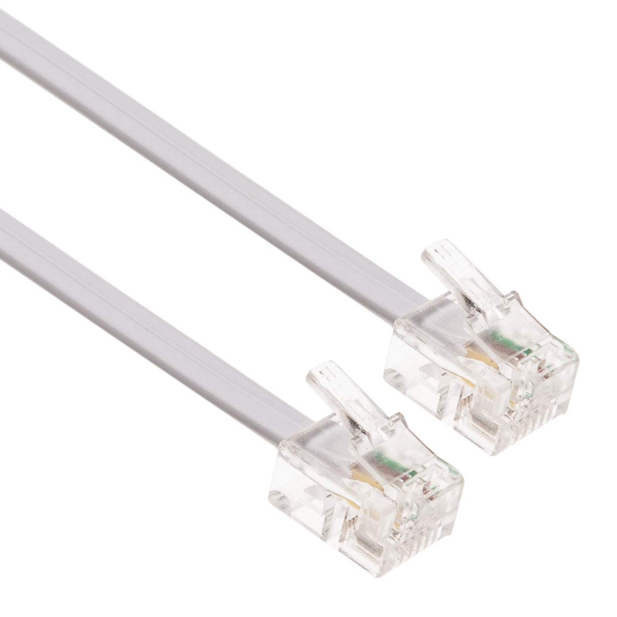 Digicentury 5m 6P4C RJ11 RJ12 Telephone ADSL Crossover Line Cord – Black – Made In AU
