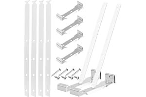 10 Sets 6" Aluminum Roof Gutter Hangers 6" Gutter Clips with Straps for Eavesless Fixing Aluminum and Steel Gutters with Rust