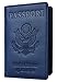 NapaWalli Leather Passport Holder Wallet Cover Case RFID Blocking Travel Wallet (nappa purplish blue)