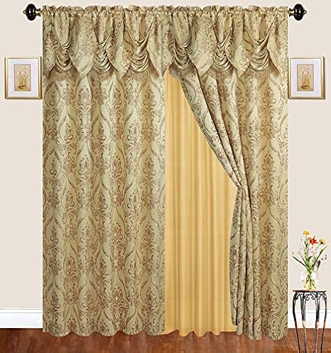 elegante home ventana de dos paneles cortinas cortinas todo en uno con cenefa y transparente para sala de estar dormitorio comedor y puertas