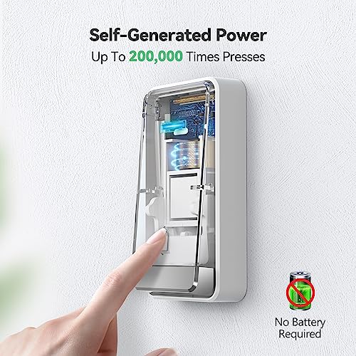 TECKNET 2-in-1 Plug-Through Wireless Doorbell with USB & AC Sockets, Self-Powered Doorbell, Doorbell & Charger in One, Save Your Wall Socket, 1300ft Range, IP65 Waterproof, 60 Chimes, LED Light Flash
