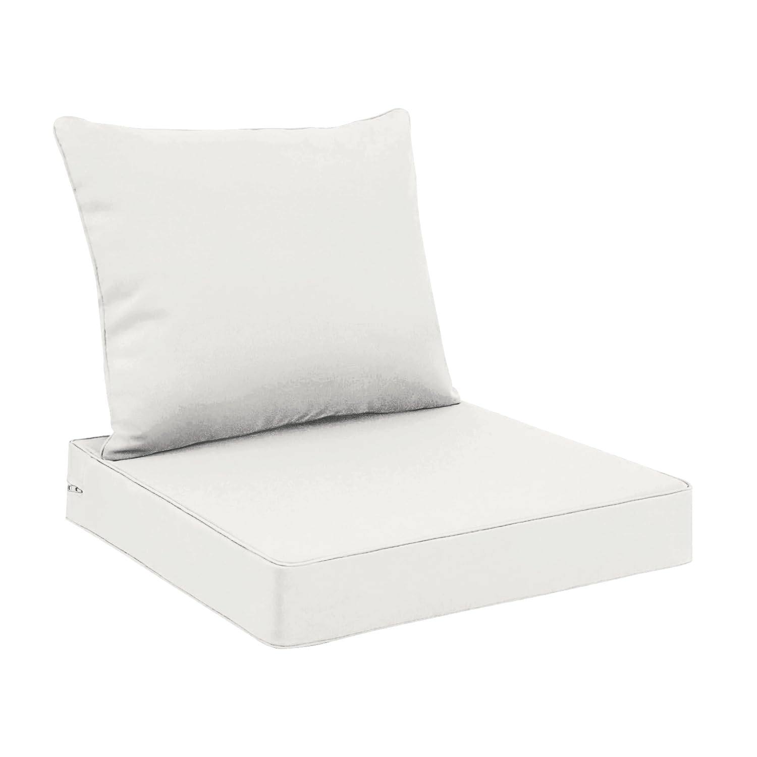 Photo 1 of All Smiles Outdoor Chair Cushions for Patio Furniture Set of 24x24 Inch for Deep Seat Waterproof Fade Resistant Replacement Cushions with Removable Cover for Seat Yard Garden Deck?White