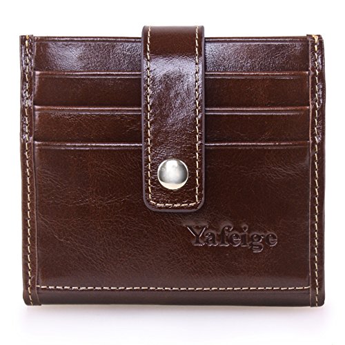 BIG SALE-Yafeige Women s Small Compact Bi-fold Leather Pocket Wallet Ladies Mini Card Case Purse(Coffee)