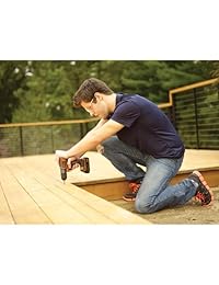 BLACK+DECKER, BDCDE120C, taladro destornillador de 20 voltios, MAX, iones de litio, con tecnología de detección automática.