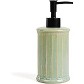 ANTIS'S HOME Soap Dispenser Liquid 11.84OZ | Ceramic Refillable Hand Dish Soap Dispenser for Kitchen Bathroom Light Green