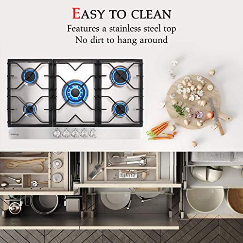 5 Cooktop+Stainless+Certified+Thermocouple+Protection