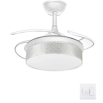 Nordic Fan Light With Remote Control 4 Blade Fan Light Led Fabric