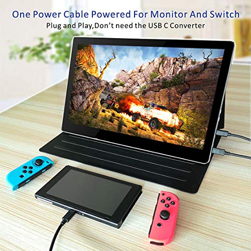 Eleduino 15.6 Inch 1080p USB Portable Monitor Touchscreen,USB C/Hdmi Video Input,HDR,OTG Port,Support PD Fast Charging,Bulit in Speakers for Smart Phone MacBook Type C Windows Laptops Gaming Console - Thumbnail 2