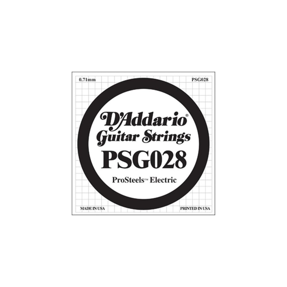 D'Addario PSG028 0.028 ProSteels Single String for Electric Guitar