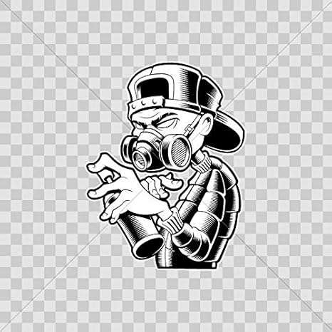 Amazon Com Vinyl Stickers Decal Graffiti Artist Urban Drawing Mask For Helmet Waterproof 4 X 3 08 In Kitchen Dining