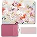 GMYLE MacBook Air 13 Inch Case A1466 A1369 Old Version 2010 2017, Handle Carrying Sleeve Bag, Keyboard Cover 3 in 1 Set (Vintage Flower & Pink)