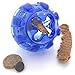 LumoLeaf Interactive Dog Treat Ball, Food Dispensing Chew Toy, Smart IQ Training Pet Toy Bouncy Ball, Teeth Cleaning Ball, Nontoxic & Odor Free Rubber, 3 inch, Blue.