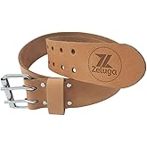 Zeluga 20-208 2in. Heavy Duty Preminum Quality Top grain Leather Work Belt, Natural