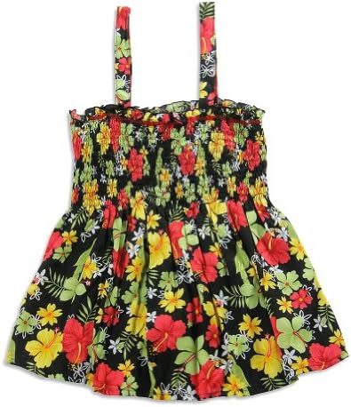 Haven Girls' - Little Girls's Baby Doll Smock Top, Black, Multi 21071-6X