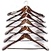 Clutter Mate - Set of 6 - Premium Finish Wooden Suit Hangers, Coat Hangers, Walnut Solid Wood Hangers with Wood-Grain, Wide Shoulder Heavy Clothes Hanger for Suits, Jacket, Non Slip Pants, Swivel Hook