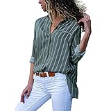 vermers Women Shirts Clearance - Ladies Work Office Dot Print Gray Casual Long Sleeve Blouse Tops