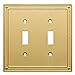 Franklin Brass W35061-BB-C Classic Beaded Double Switch Wall Plate/Switch Plate/Cover, Brushed Brass