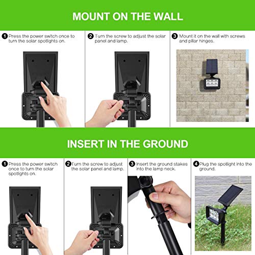 InnoGear Solar Lights for Outside, Outdoor Landscape Spotlight Waterproof Security Lighting Adjustable Auto On/Off for Patio Deck Yard Garden Pool Driveway, Pack of 4
