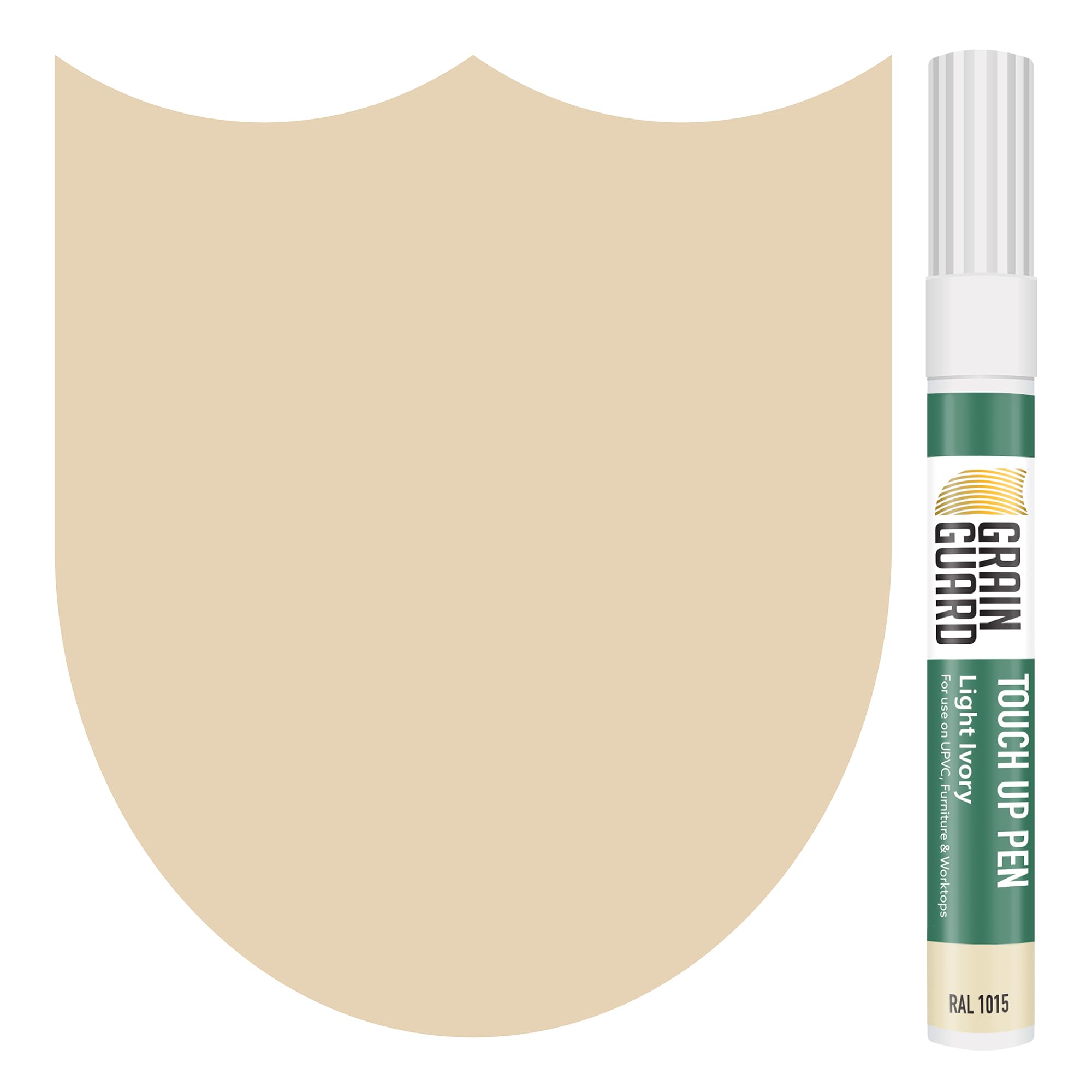 GRAIN GUARD Touch-Up & Scratch Repair Pens | Light Ivory (RAL 1015) | Touch-Up Pens: Furniture, Kitchen Units, Worktops, Doors & Windows | Wood, Metal, Hard Plastics, UPVC | Fast Drying | 10ml