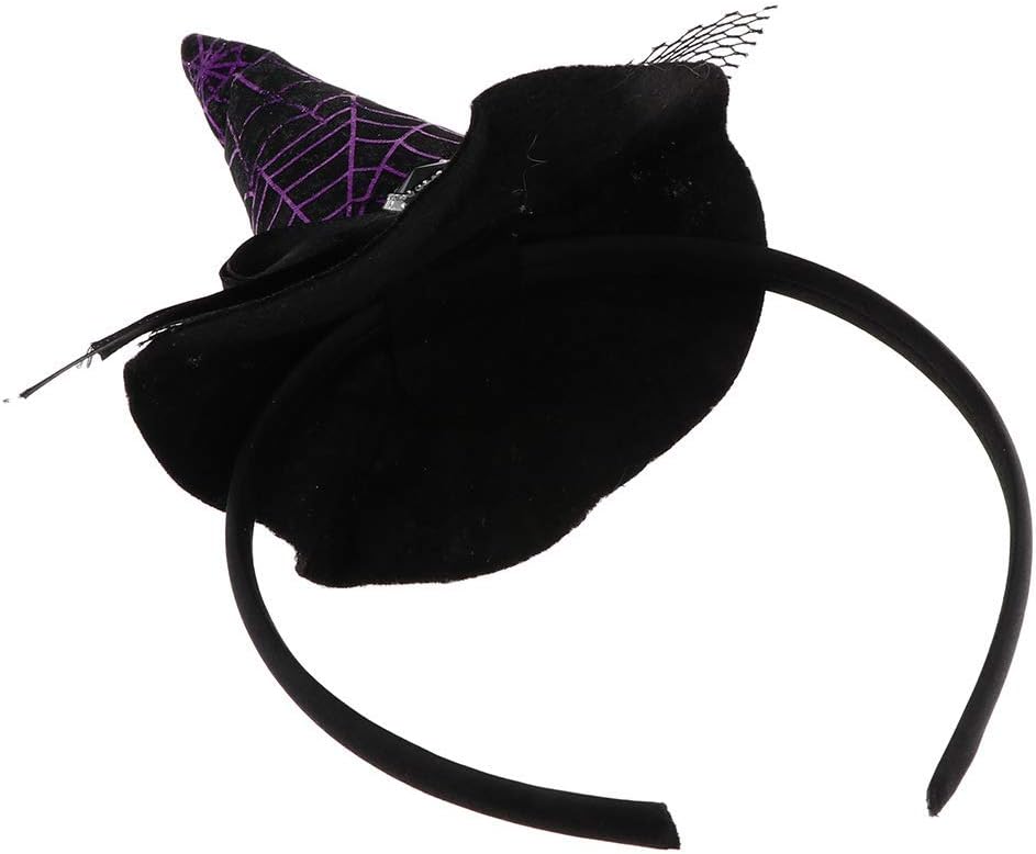 FRECI Halloween Headband Spider Witch Hat Head Piece Hair Band Accessory Party Cosplay Costume Favors Supplies - #3, Black, Medium: Toys & Games