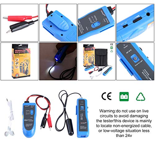 Noyafa Underground Cable Wire Tracker Tracer Toner Ethernet LAN Network Finder Portable Wire Fault Locator NF-816