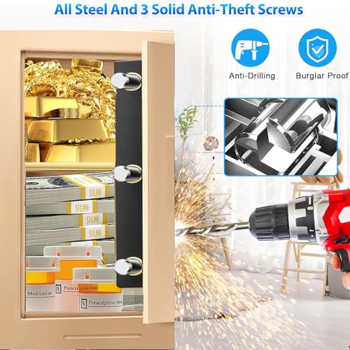 2.7 Cubic ft Steel Home Security Safe, Extra Large Heavy Duty Home Safe with Programmable Electronic Keypad Lock & Key, Digital Security Safe Box for Secure Documents, Jewelry, Valuables Money