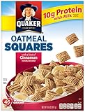 Quaker Oatmeal Squares, Cinnamon, Breakfast Cereal, 14.5 oz Box