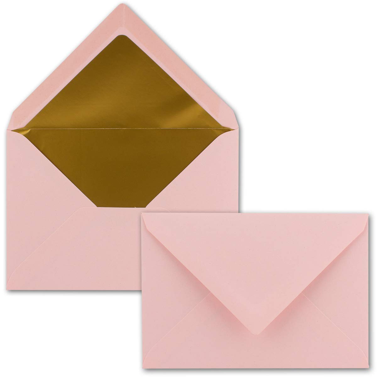 Envelopes DIN C6, wet adhesive, gold-silver metallic lining 25 Umschläge Rosa | Gold