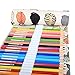 Damero Design Canvas Wrap Holder for 72 Colored Pencil, Roll Case for Pencils, Travel Organizer Pouch for Artist, Multi-purpose (No Pencils Included), 72 Holes, Cats