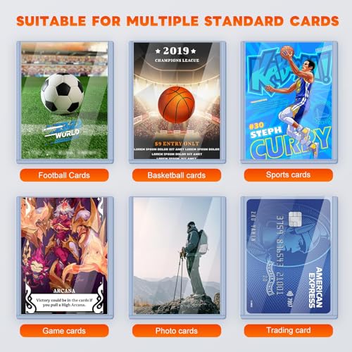 Top loaders 200 Piece, 3" x 4"Clear Rigid Card Cases for Collectibles, （100 Hard Toploaders + 100 Clear Sleeves） for Trading Card Games (MTG), Sports Cards