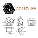 Oiyagai 5 Pack IEC320 C14 Male Power Inlet Socket with Fuse Holder, AC 250V 10A Panel Mount Plug Connector for Power Supply and Equipment