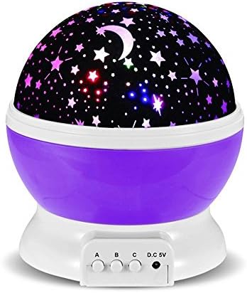 Baby Room Night Light Moon Star Projector 360 Degree Rotation-LED Night Light Lamp With This Moon,Star,Sky Romantic,Romantic 3 Modes Colorful LED Rotating Starlight Projector Best Gift for Teens Kids.