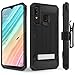 Evocel Galaxy A20 Case Explorer Series Pro with Glass Screen Protector and Belt Clip Holster for The Samsung Galaxy A20, Black