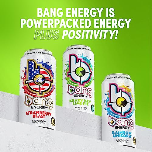 Bang Energy Key Lime Pie, SugarFree Energy Drink, 16Ounce (Pack of 12