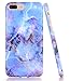 BAISRKE iPhone 8 Plus Case, Light Blue Marble Design Glossy Flexible Soft Silicone Bumper Shockproof Cover for Apple iPhone 8 Plus & iPhone 7 Plus 5.5 inch