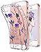 ULAK Floral iPhone SE Case Clear, iPhone 5s case, iPhone 5 case, Clear Slim Fit 5/5S/SE Case with Transparent Flexible Soft TPU Bumper Shock-Absorption Cover -Retail Packaging - Romantic Lavender