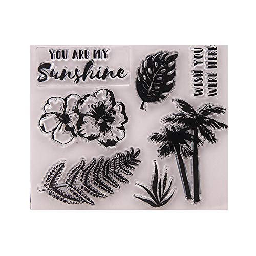 You are My Sunshine Palm Tree Vocation Flowers Clear Stamp Rubber Clear Stamp/Seal Scrapbook/Photo Album Decorative Card Making Clear Stamps
