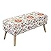 Otto & Ben Mid Century Ottoman with EASY LIFT Top, Upholstered Shoe Ottomans Seats for Entryway and Bedroom, Retro Floral