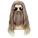 morvally Long Curly Golden Brown Beard Wig for Adult Men Cosplay Costume Halloween Anime Party