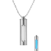 MecArmy TR26 Glow in the Dark Necklace Titanium Luminous Necklace with Glow Bar,Three-Sided Window Design for Wide Glow,Glow Fob Necklace for Parties