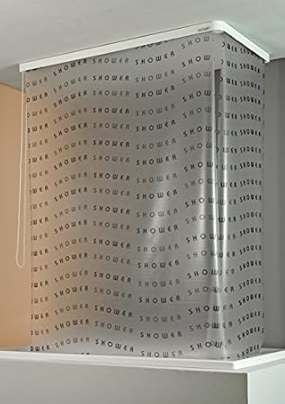 ECO-DuR 4024879003135 Kassetten ECK Duschrollo 137 x 62 cm weiß - Shower grau