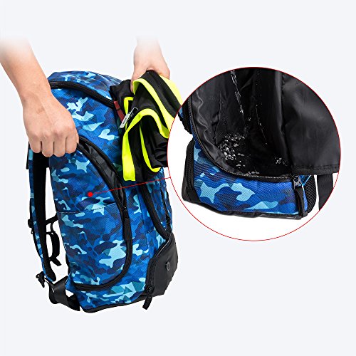 image for Kuangmi Basketball Backpack Ball Pocket All Sports Gym Travel Bag for 