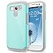Galaxy S3 Case, RANZ Grey with Aqua Blue Hard Impact Dual Layer Shockproof Bumper Case for Samsung Galaxy S3 III (i9300)