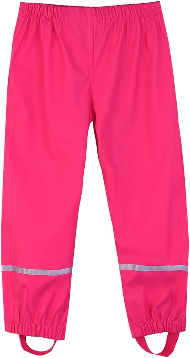M2C Boys Girls Reflective Waterproof Rain Pants Lightweight Rainwear