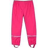 Hiheart Boys Girls Waterproof Rain Pants Lightweight Single Layer Overpants Rainwear